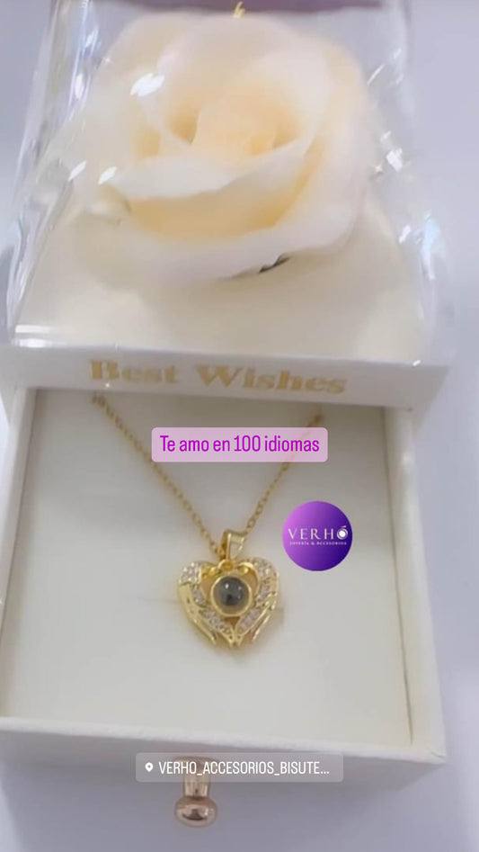 Cofre y Cadena Te amo en 100 idiomas