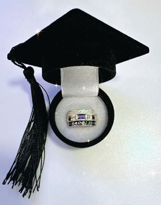 Anillo de grado de plata y laminado de oro