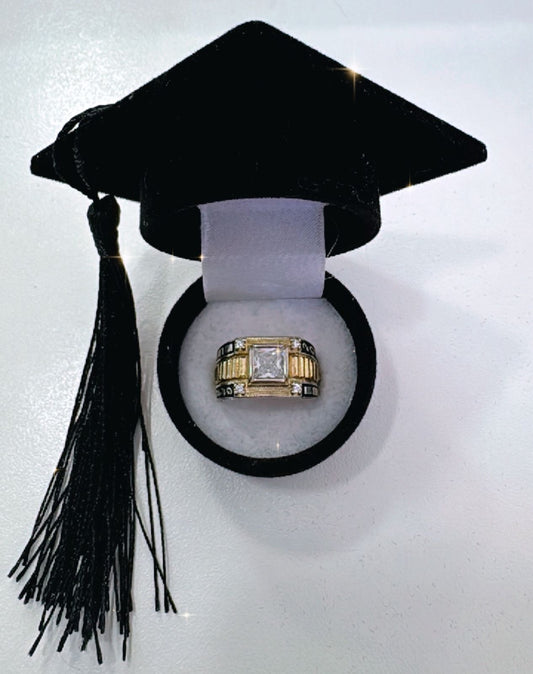 Anillo de grado de plata y laminado de oro