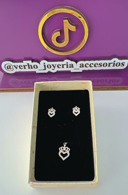 Juego de Aretes y dije de Plata