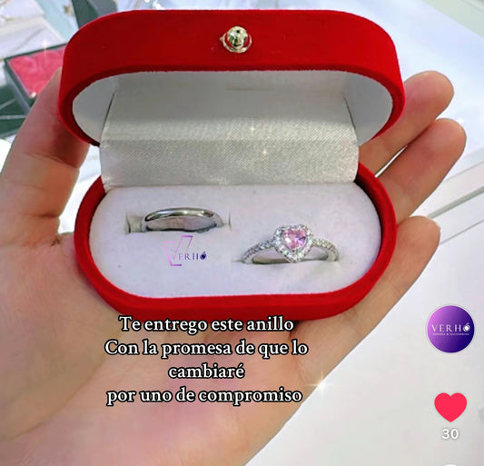 Anillos de promesa pink love