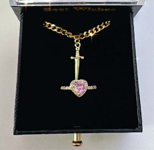 Cadena daga y anillo corazón