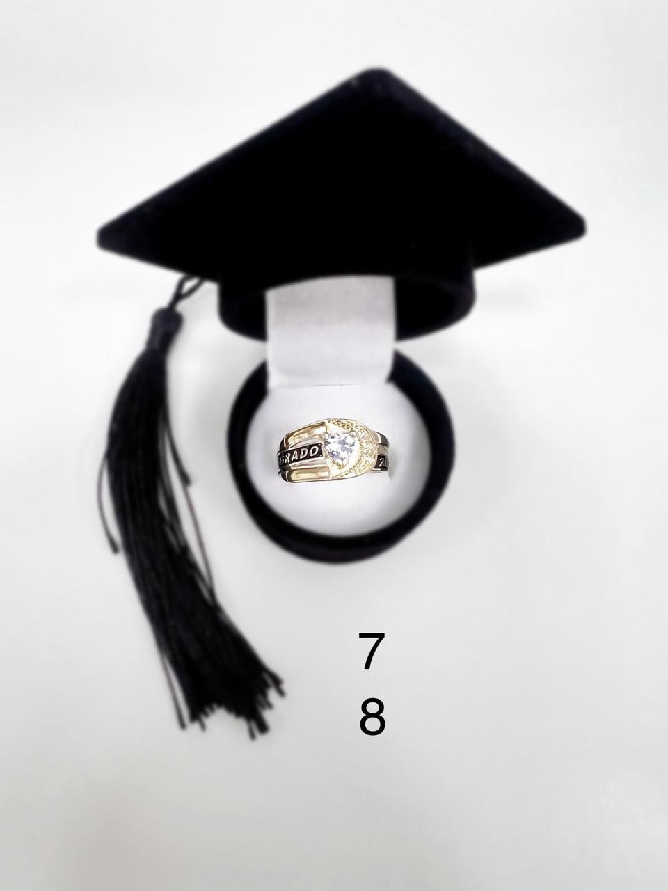 Anillo de plata y láminas de Oro