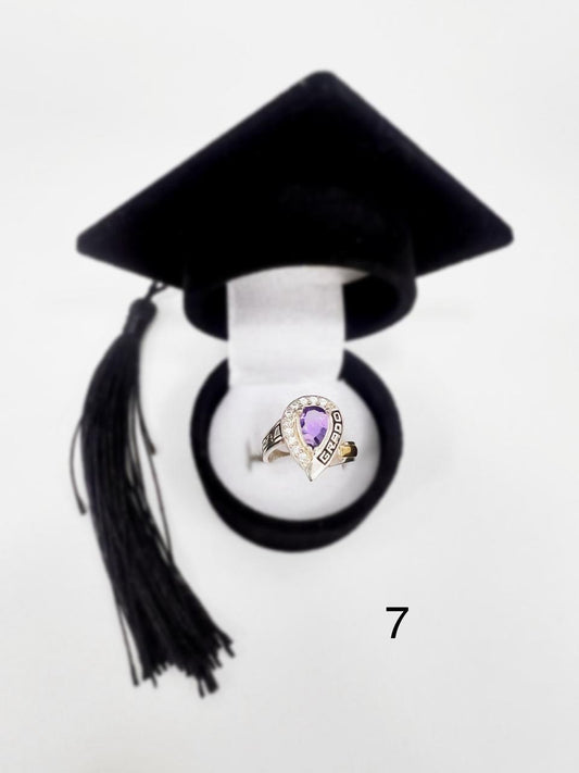 Anillo de grado de plata y láminas de oro