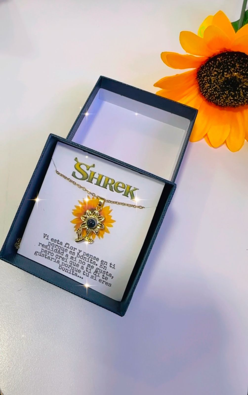 Girasol con mensaje Te amo en 100 idiomas