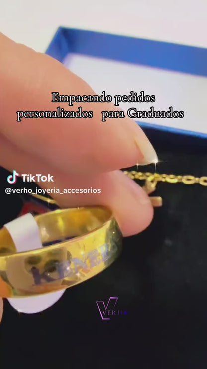 Combo Acero dorado de graduación
