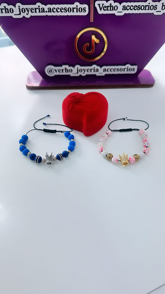 Pulseras personalizadas Rey y Reina